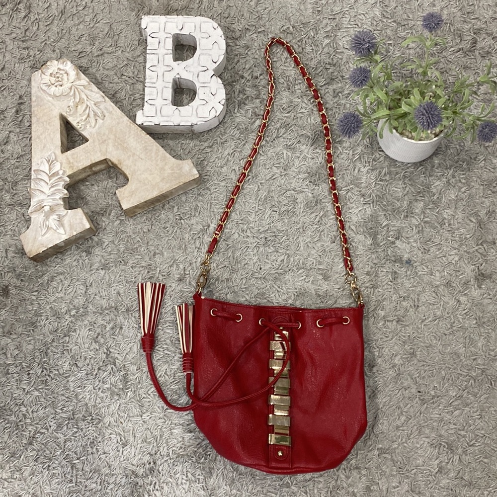 JustFab Red Bucket Bag